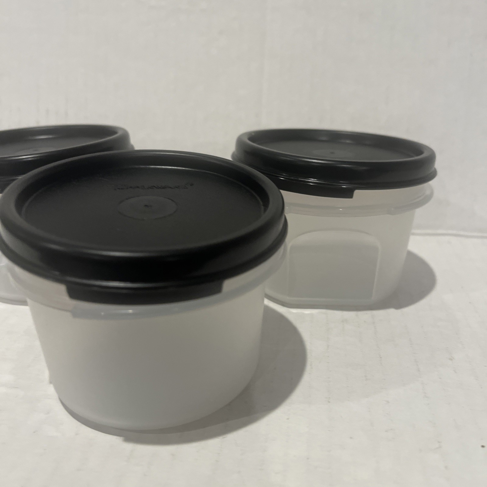Tupperware Modular Mates Round #1 Set 3x 200ml New Black Seal