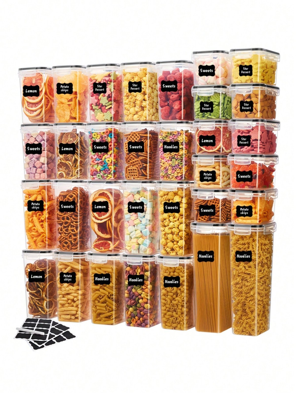 24pcs Airtight Food Storage Containers Set Pantry Organization Kitchen Canisters