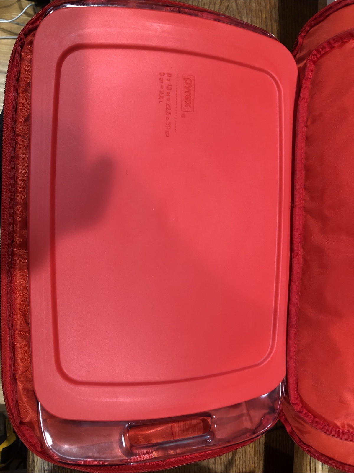 1 Set 3-QT Pyrex Glass Food Storage Containers Carrier Bag Bakeware Baking Dish