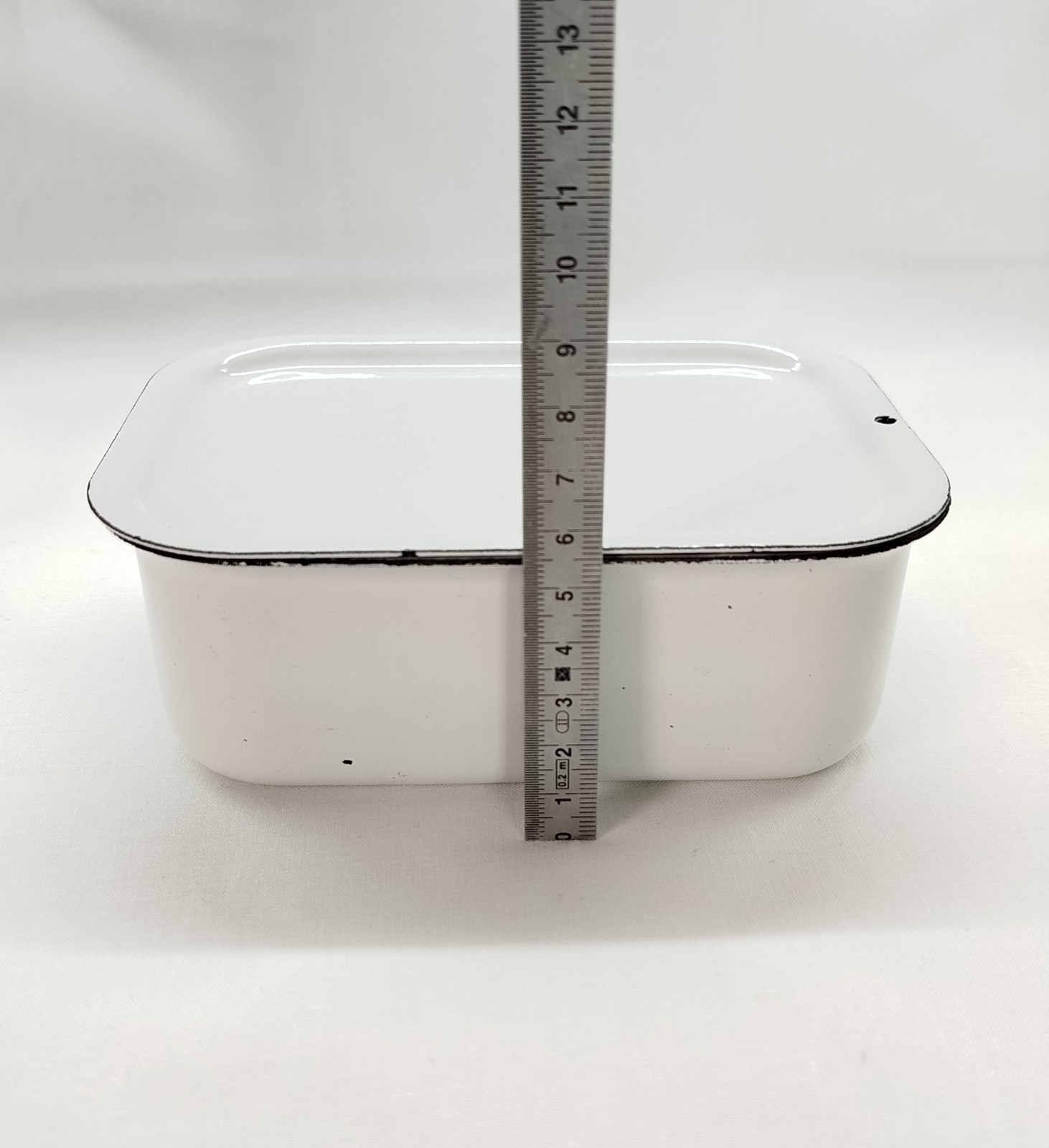 Vintage Russian enameled container for food of the Soviet era 1960s USSR