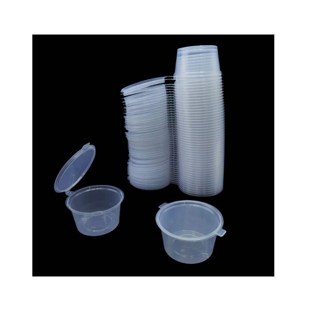 50 Pieces Small Sauce Containers Plastic Cups,Reusable Condiment Cups,Souffle…