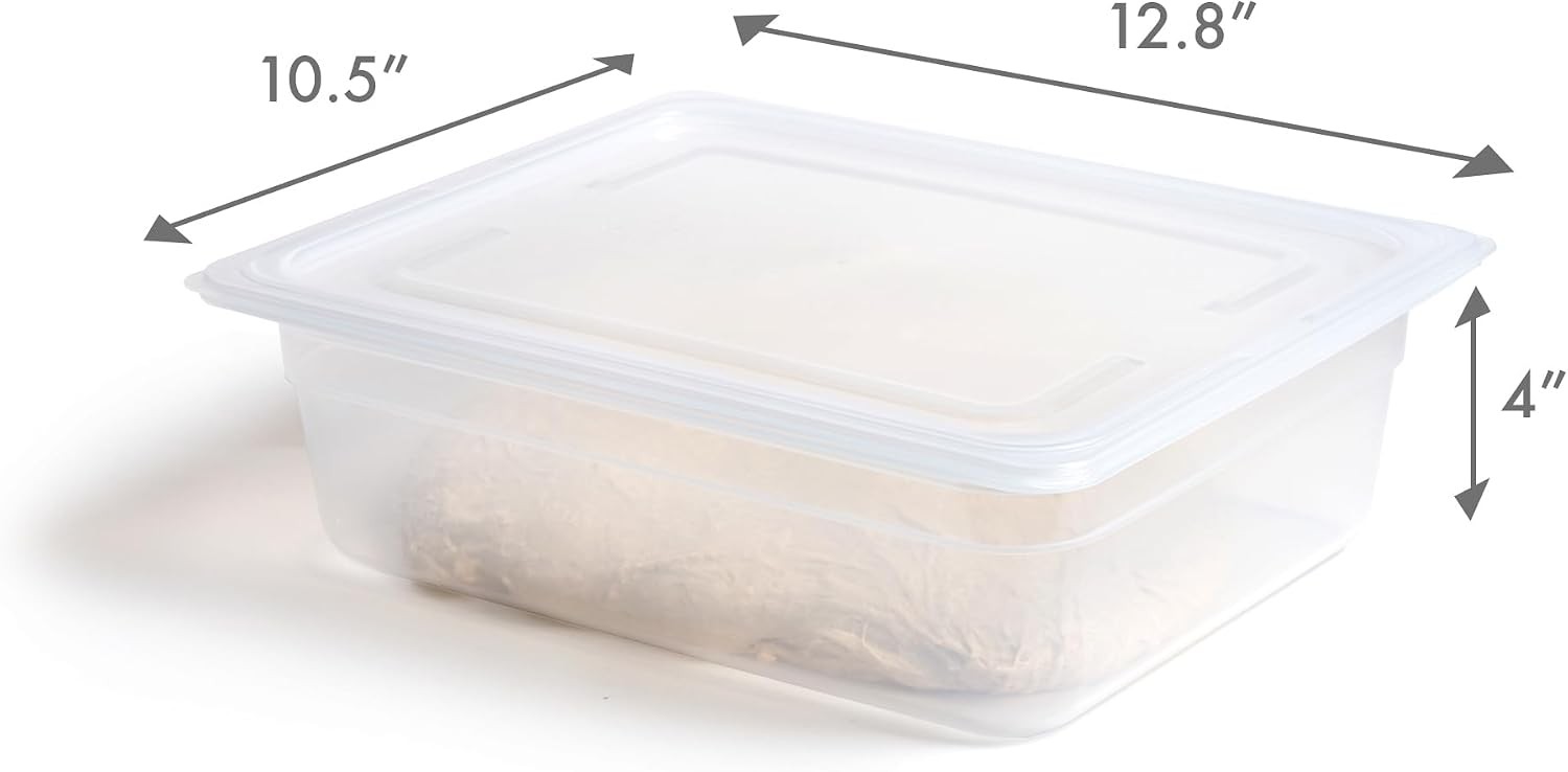 Proofing Container 2 Pack W/ 6L Capacity Fits Up to 3000 Grams of Dough Bread