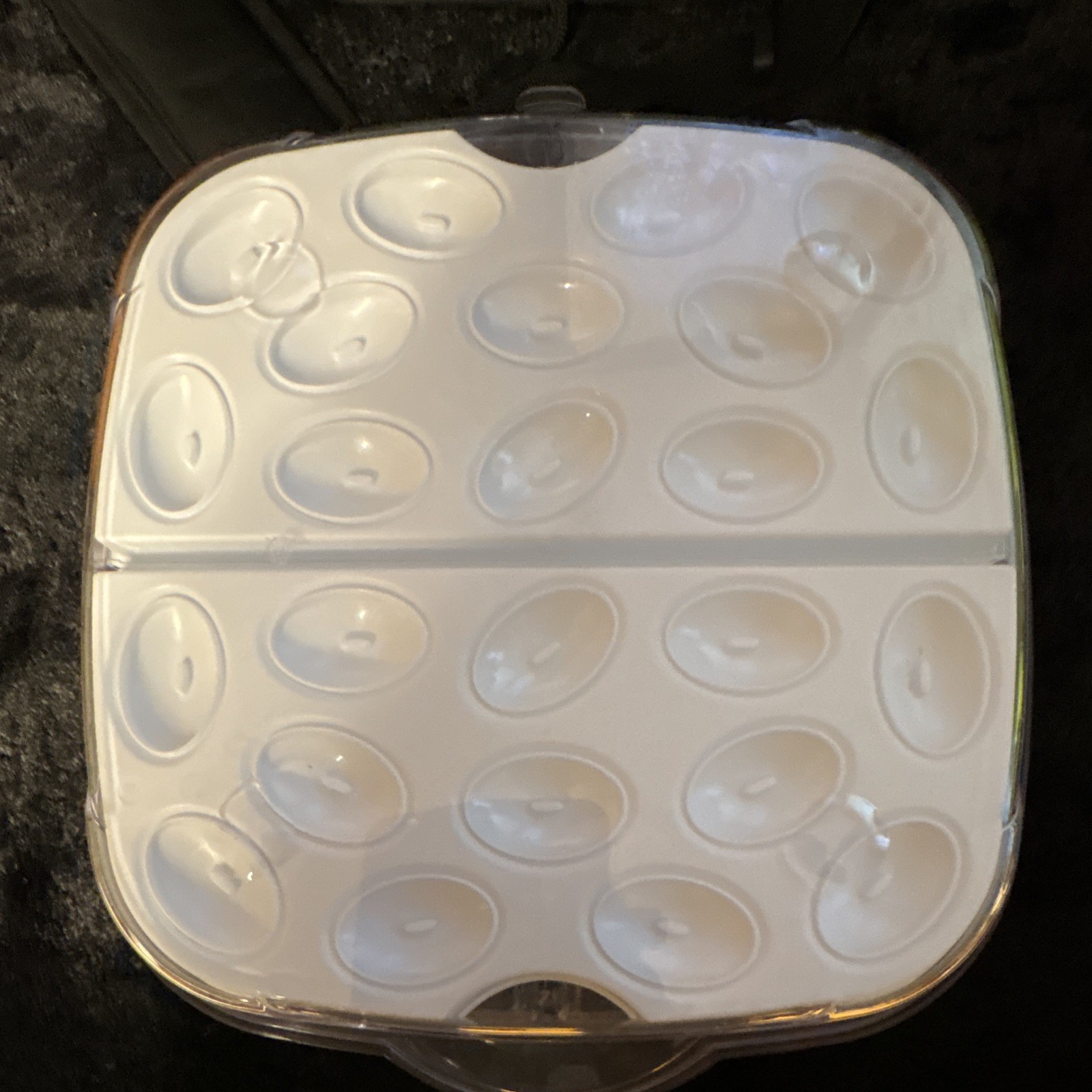 Pampered Chef Clear/White Square Food Storage Container Snap Lid w/ Insert
