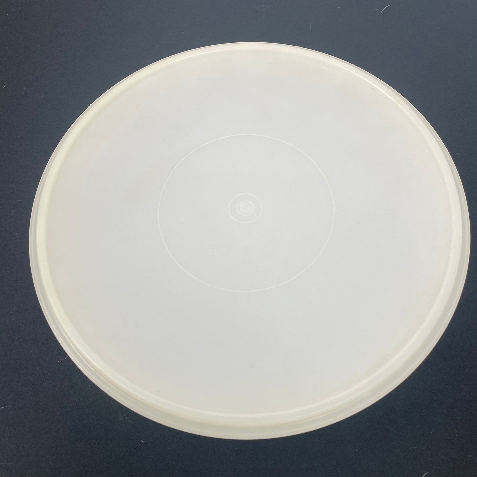 Vintage Tupperware Sheer White Round Storage Container with Lid 12.5 Inch 224-11