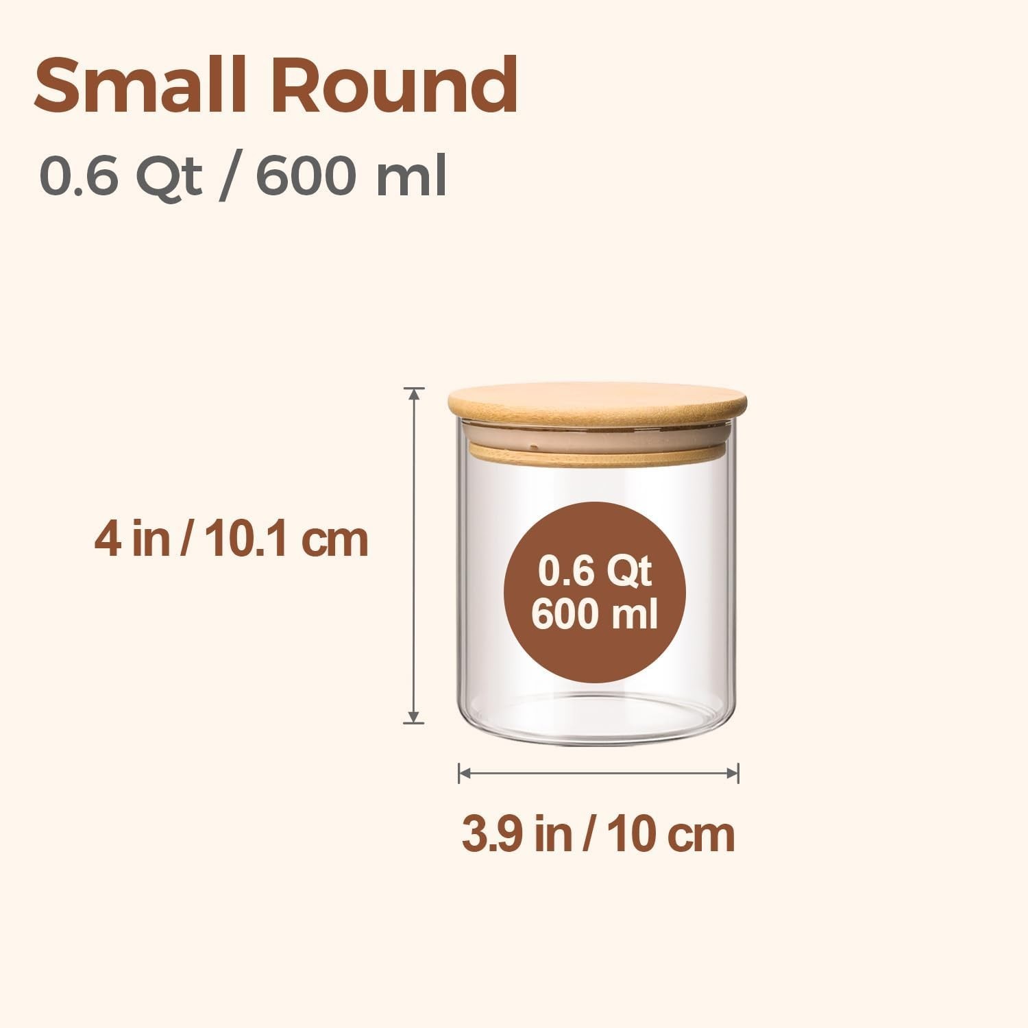 0.6 Qt Glass Food Storage Jars Set of 9, Clear Glass Storage Containers with …