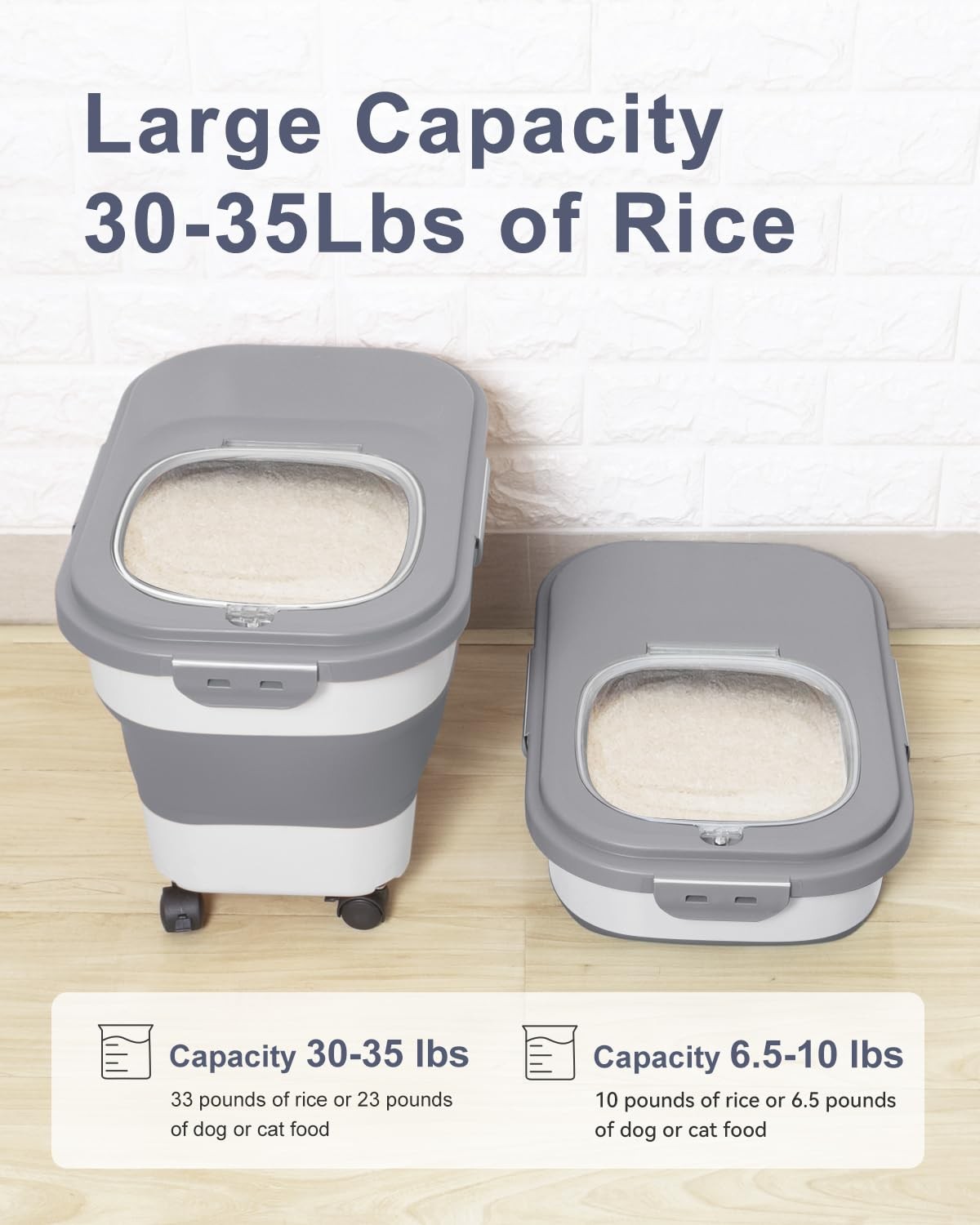 DDMOMMY 20-30 Lbs Rice Storage Container,Collapsible Food Storage Containers …