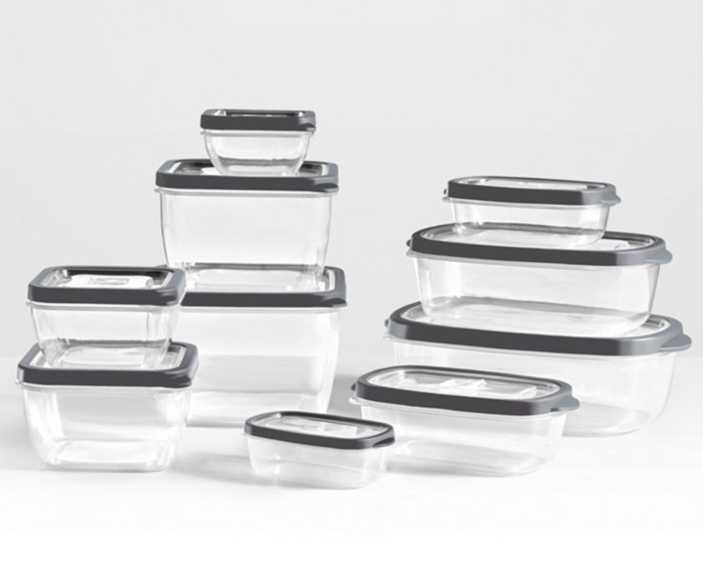 AR+COOK 20-piece FOOD STORAGE CONTAINER Set, BPA Free Plastic, Nestable, NEW