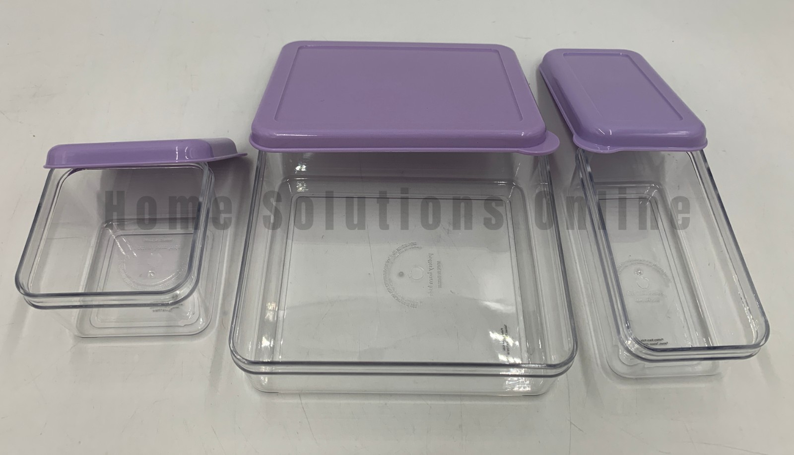 Pottery Barn Kids Spencer Clear Food Storage Containers S/3 Lavender #D421A