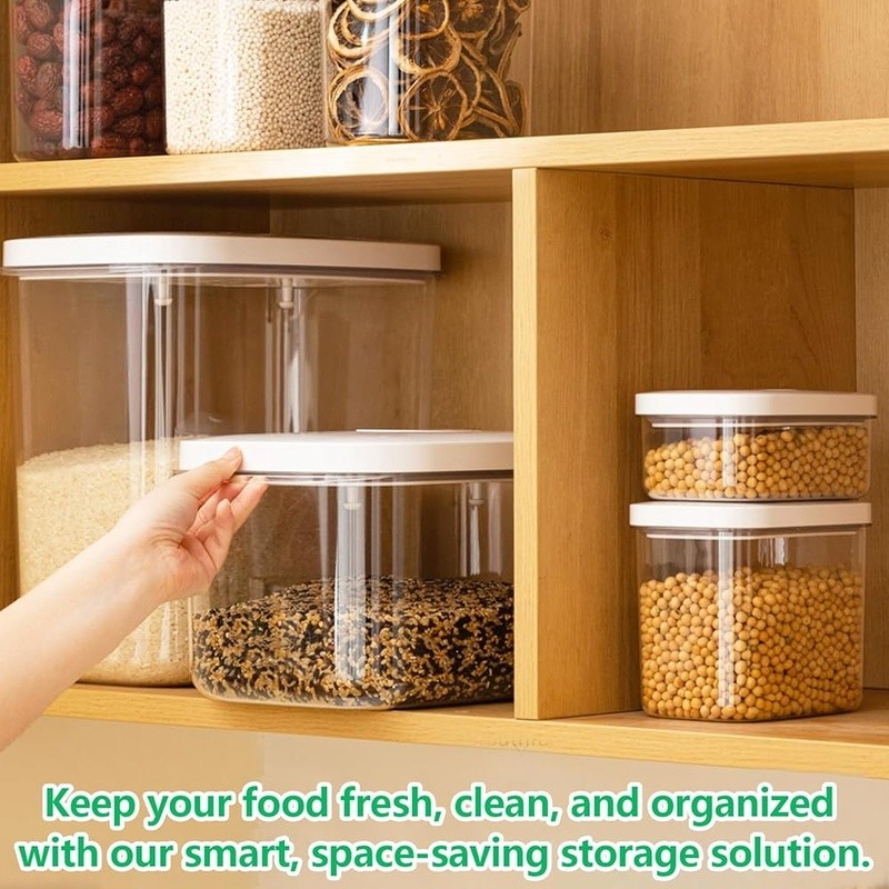 Large Airtight Food Storage Container Rice Flour Sugar Beans Cereal PET Material