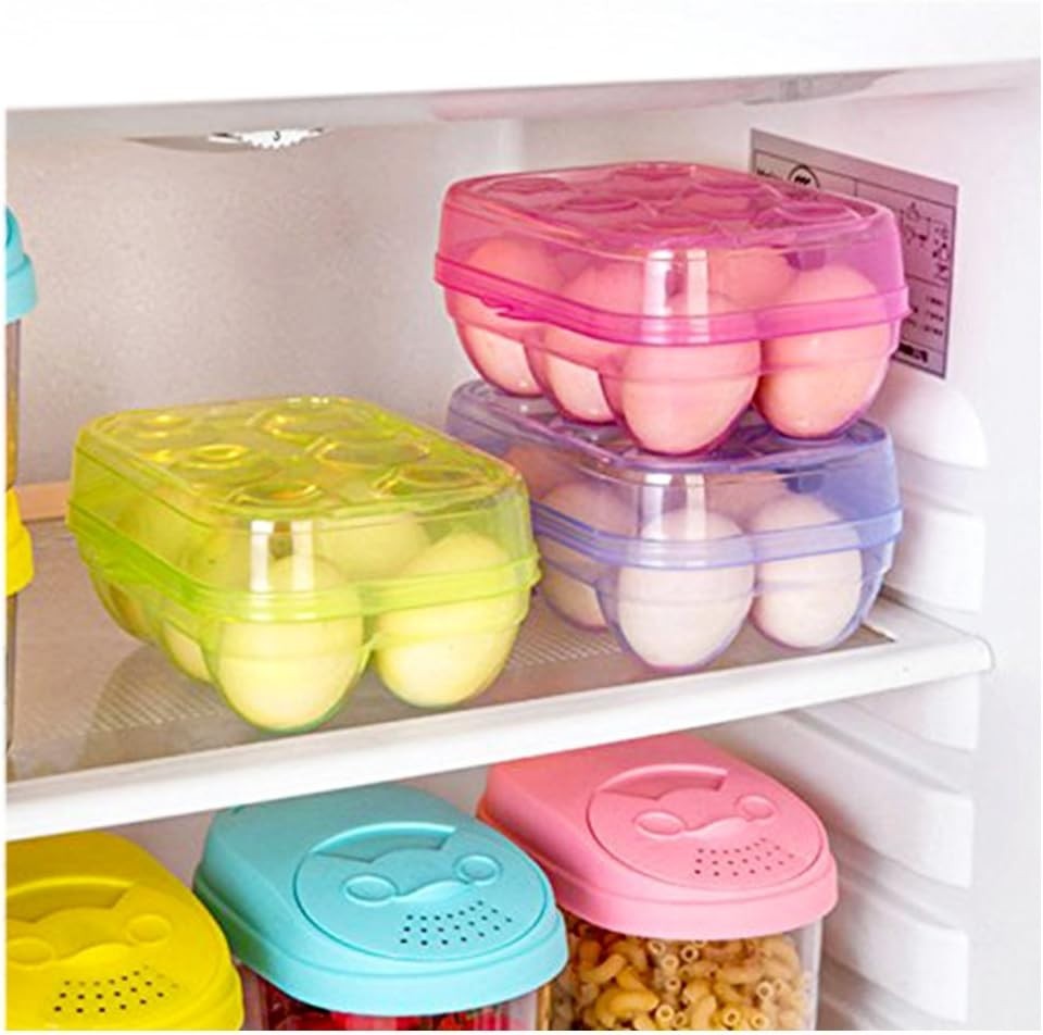 Modern 6-Grid Egg Carrier – Stackable & Portable for Camping, Picnic, Kitchen