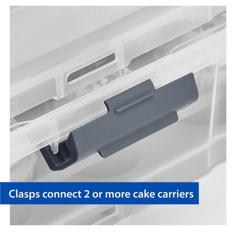 Dessert Carrier W/ Slice-and-Serve Utensil Clear Plastic Transport Holder New