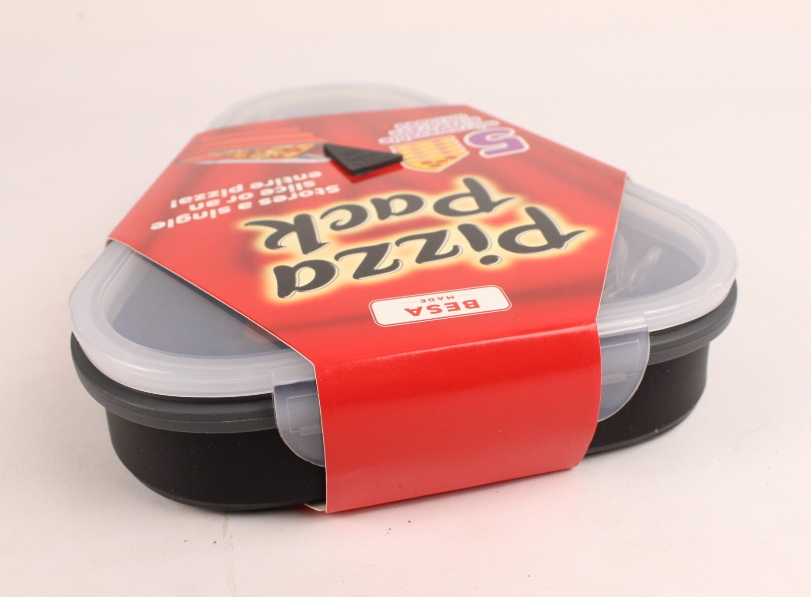 Besa Pizza Pack Reusable Pizza Storage Container with 5 Microwavable Trays