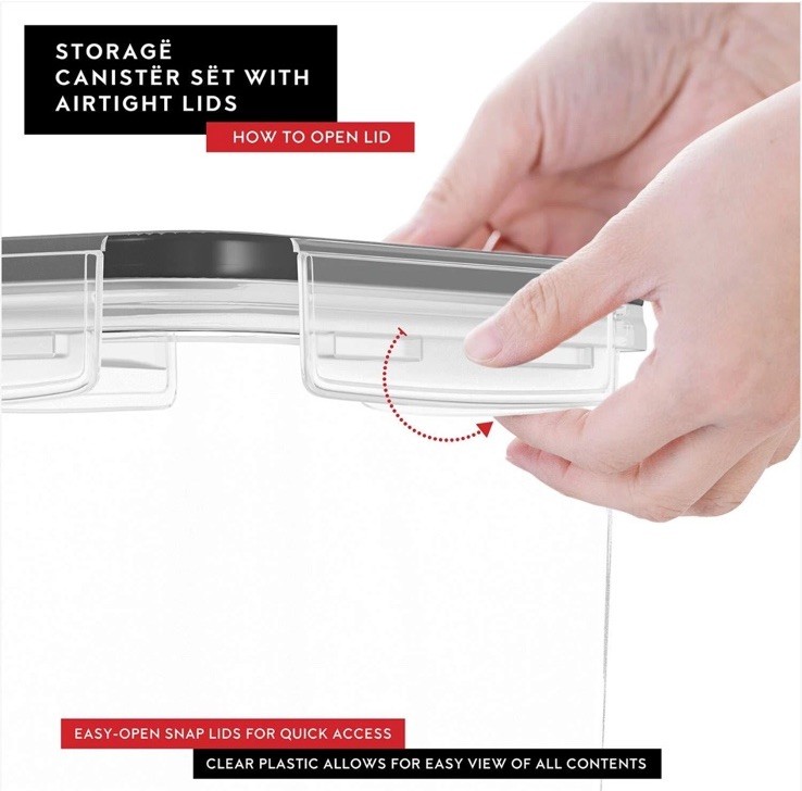 Cereal Containers Storage – 4 Pack Cereal Dispenser Airtight Food Storage Con…