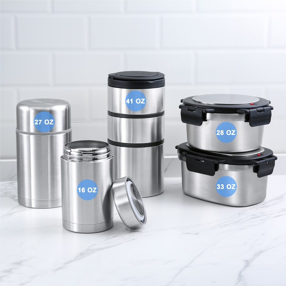 Reusable Insulated Stainless Steel, Rectangular, 33 oz