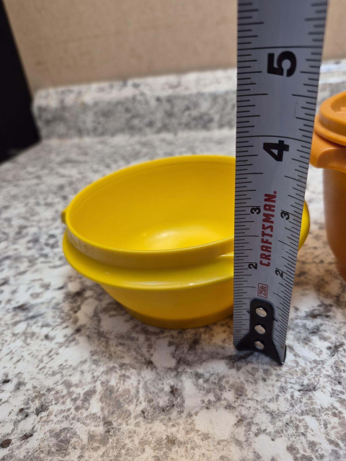 Vintage Tupperware Wonderlier Bowls Set of 2 Yellow Orange Nesting Stacking