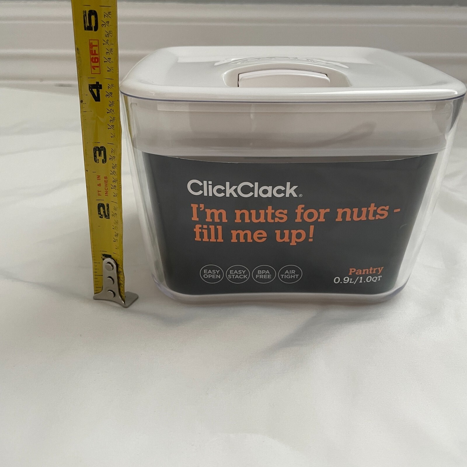 ClickClack Pantry Food Storage Container Airtight BPA Free Stackable 0.9L 1QT