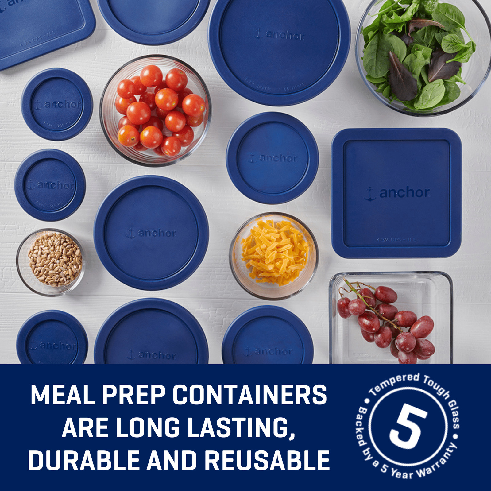 Glass Food Storage Containers with Lids, 30 Piece Set