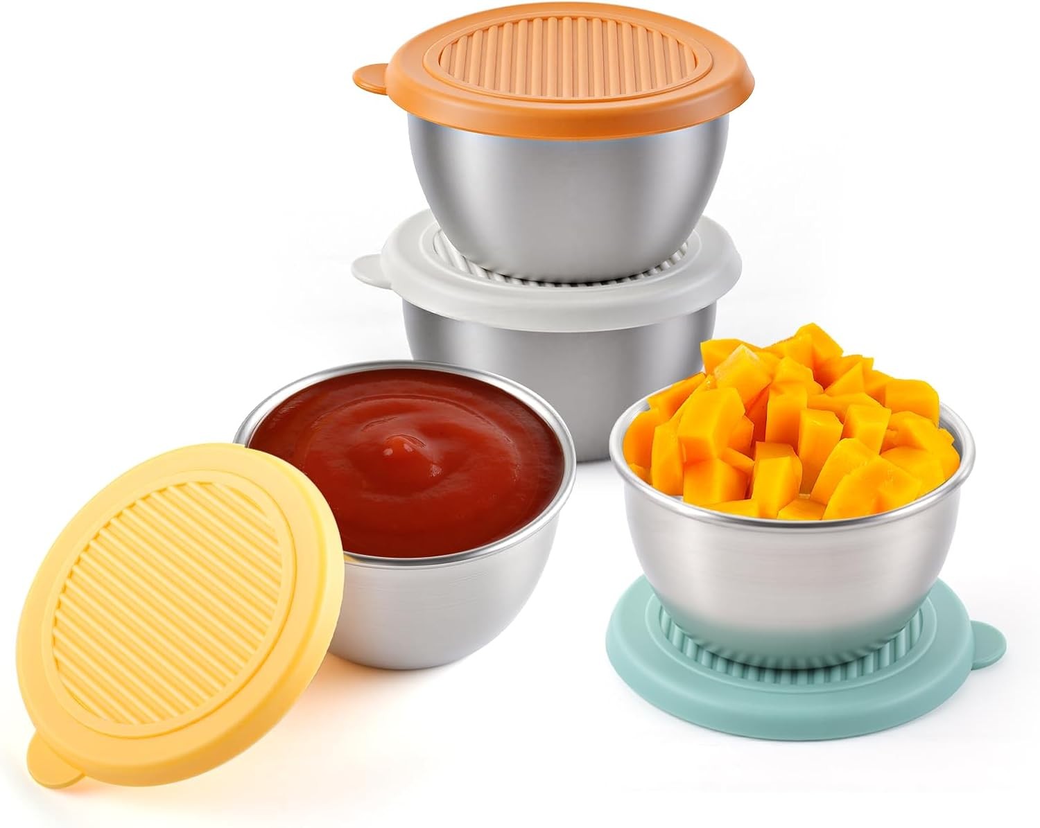 2oz Small Salad Dressing Containers To Go, 4 Pack Condiment Containers with
