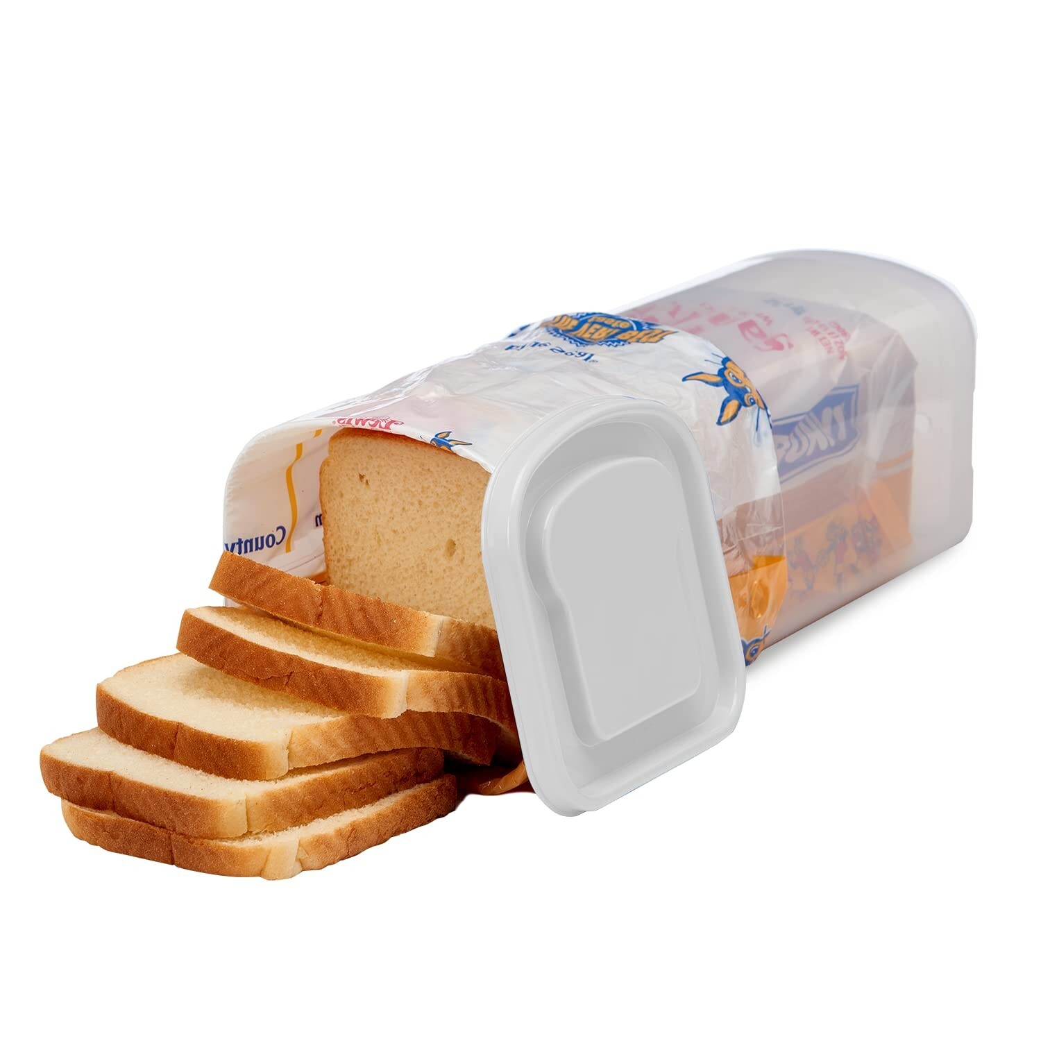 Buddeez Bread Buddy Bread Box – Keep Your Loaf Fresh – White Lid, Pack of