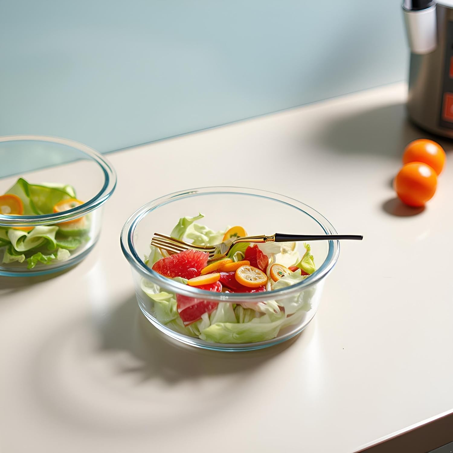 Glass Meal Prep Containers,1.5 Cup Clear Food Storage Containers