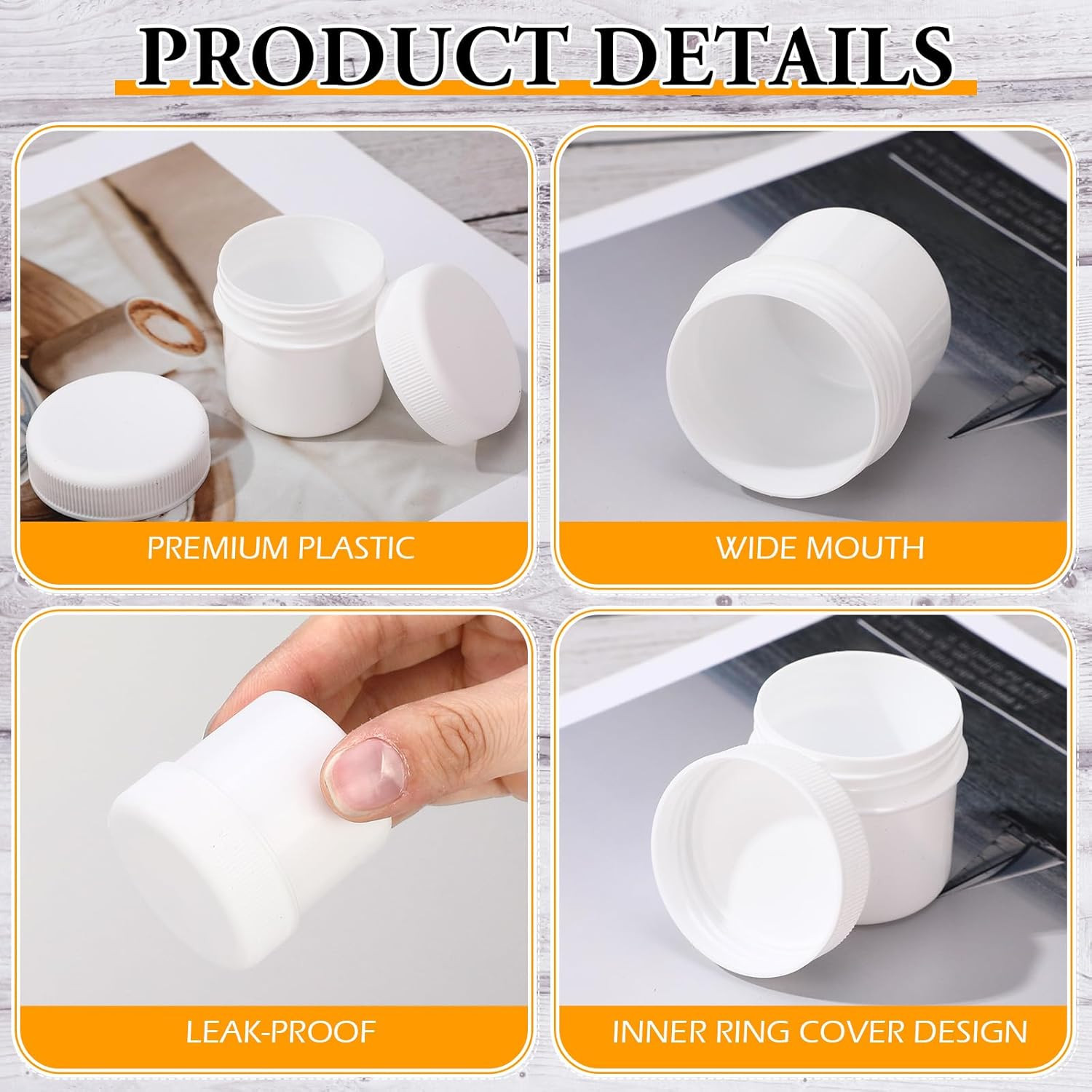 100 Pcs 1 Oz Plastic Container Jars with Lids round Leak Proof Refillable Small