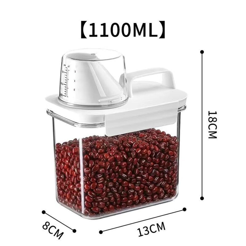 2Pcs Rice Dispenser Airtight Storage 1.1L Small Bucket Pour Spout Kitchen Grain