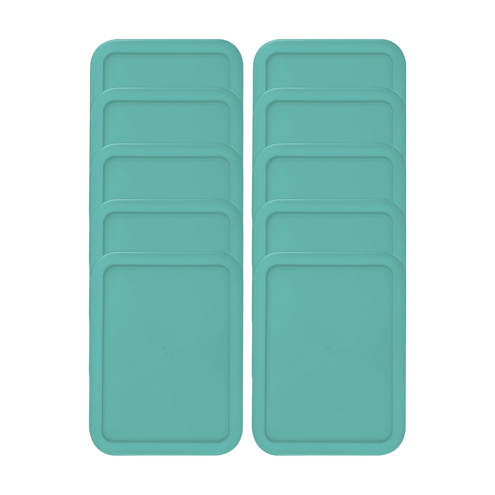 Replacement Lids for Pyrex 7210-PC 3-Cup Rectangle Turquoise 5.75×7.75″ 10-Pack