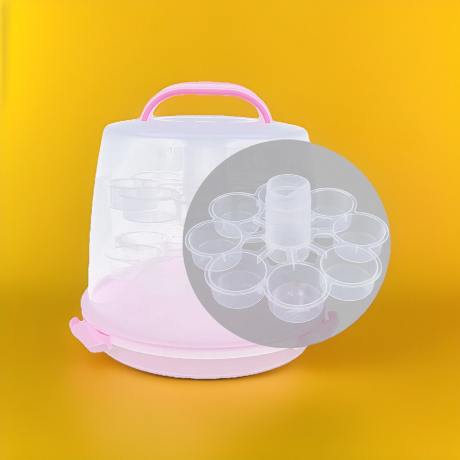 24 Cupcake Carrier Cake Carrier Holder Portable 3 Tier Cupcake Transporter Box