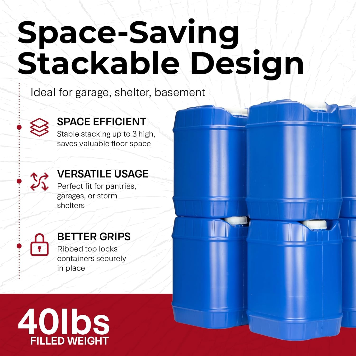 Legacy Premium Emergency Water Storage Containers 10 Gallon, Long Term 5