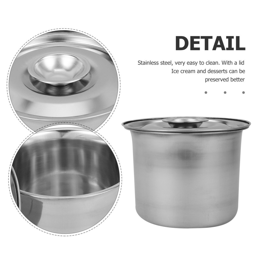 Ice Cream Containers Food Storage Stainless Steel with Lids Keeper