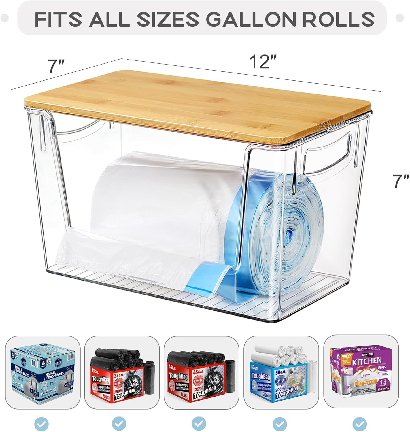 2 Pack Pantry Storage Bins Clear Stackable Kitchen Organizer Box with Lid