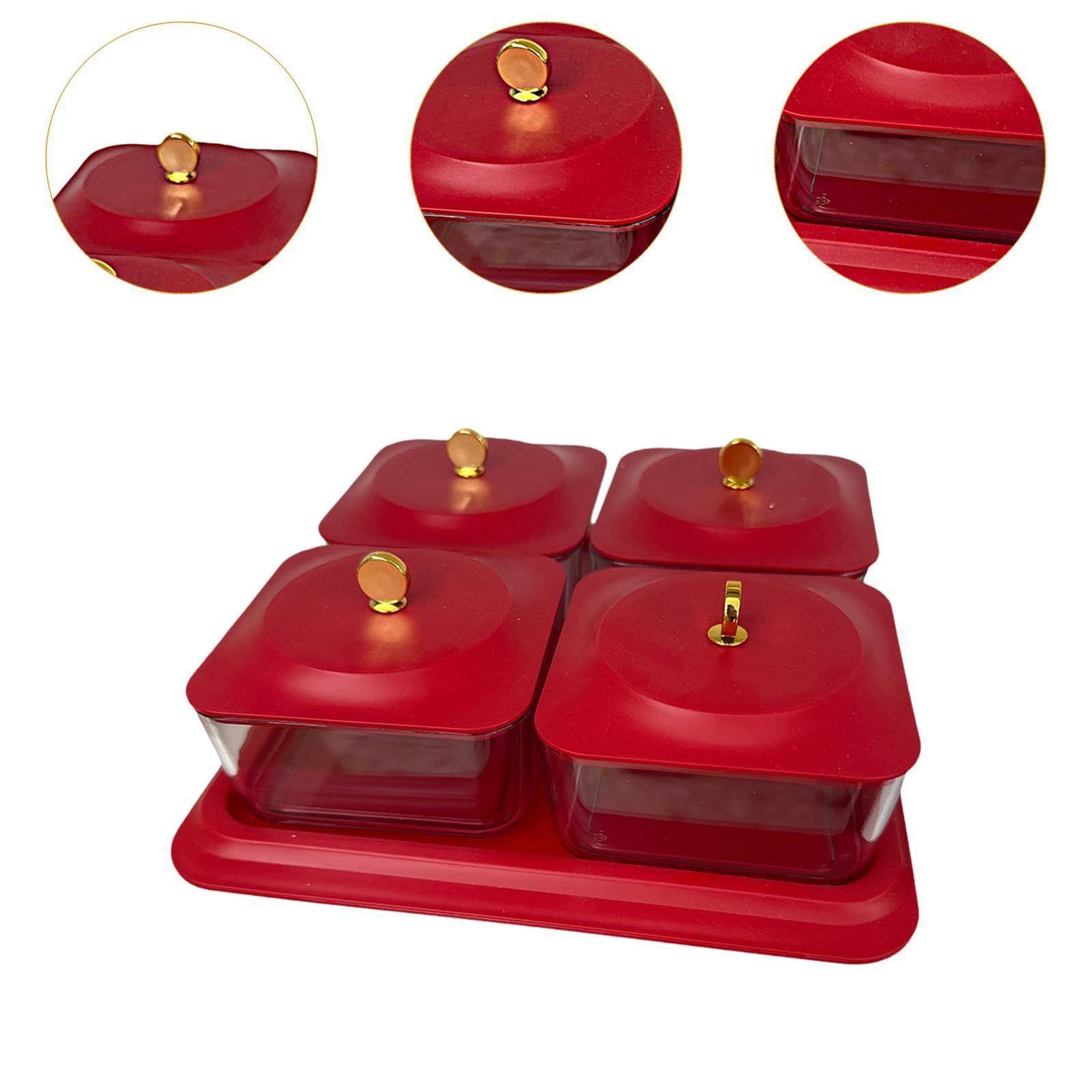Dried Fruit Tray Divided Serving Tray with Lid Decorative Home Decor Candy Box