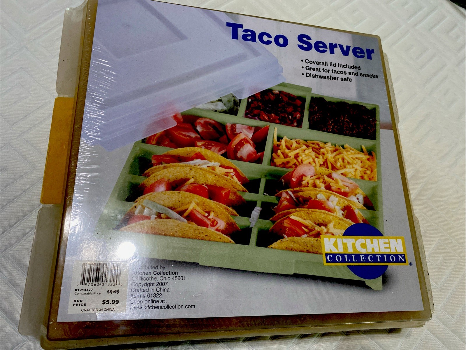 Vtg. Taco Server, Coverall Lid Included , Dishwasher Safe New , Been In Storage