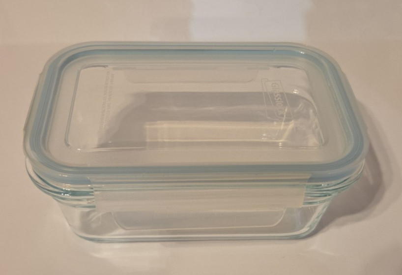 Set of 3 Glasslock Glass Food Storage Containers w/ Snap Lock Lids OCRT-048