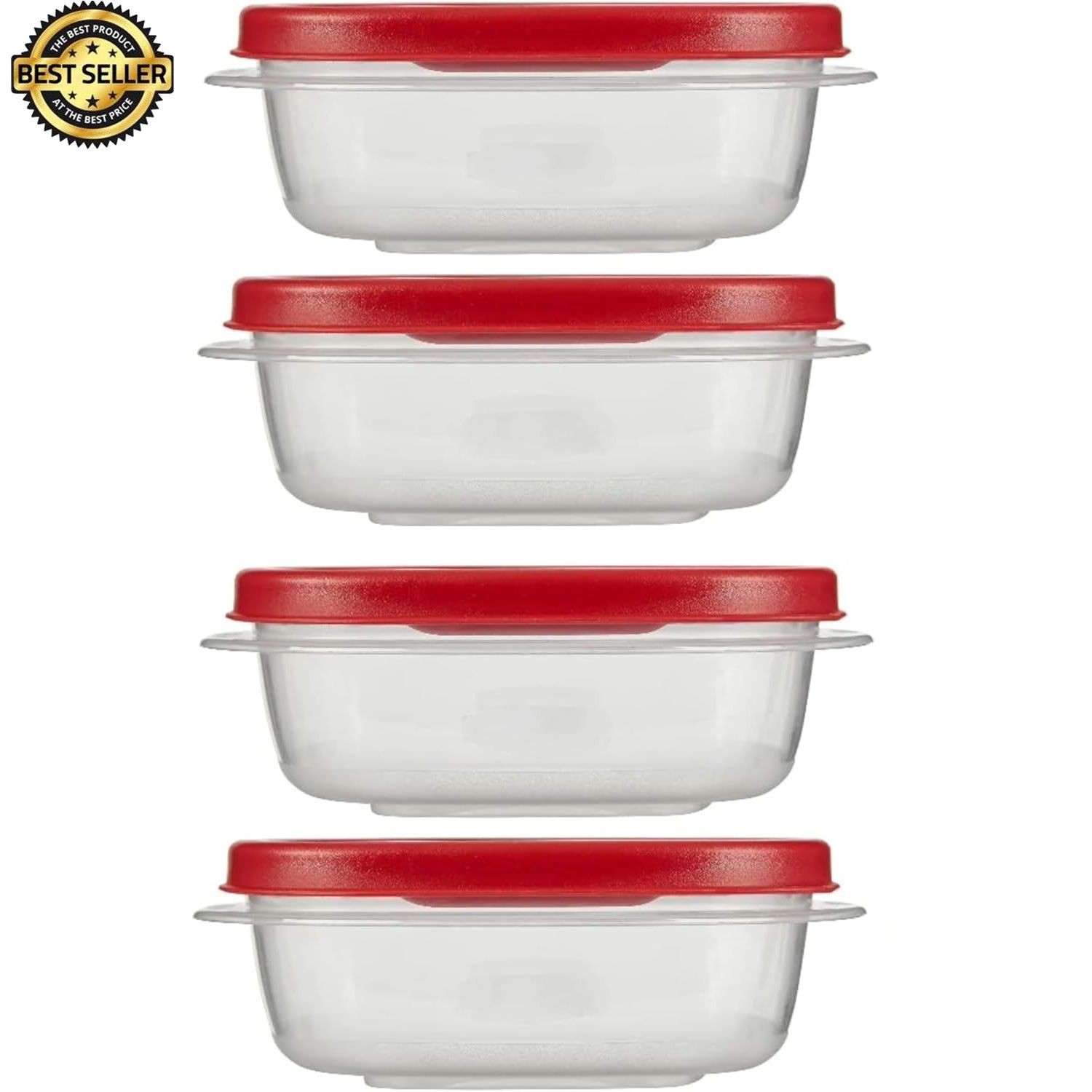 4 Pack Airtight Food Storage Containers Snack Prep Leakproof Stackable BPA Free