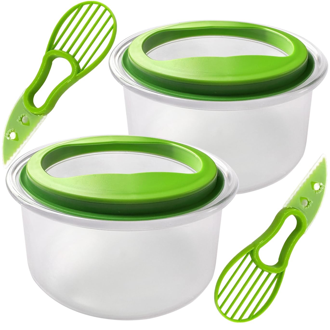 2 Pack Guacamole Keeper, With Green Airtight Lid And Avacado Multi-Functional…