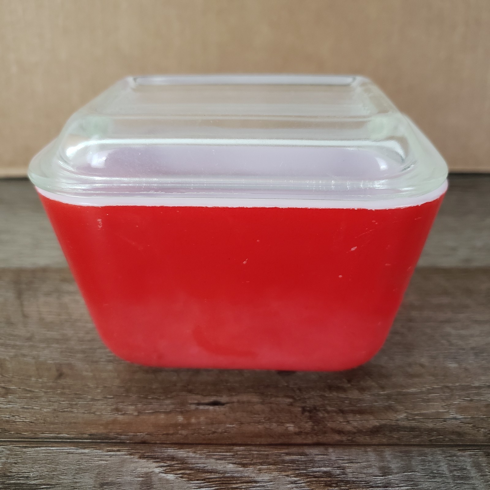Pyrex Refrigerator Dish 0501-B With Lid 501-C Primary Color Red Food Storage VTG
