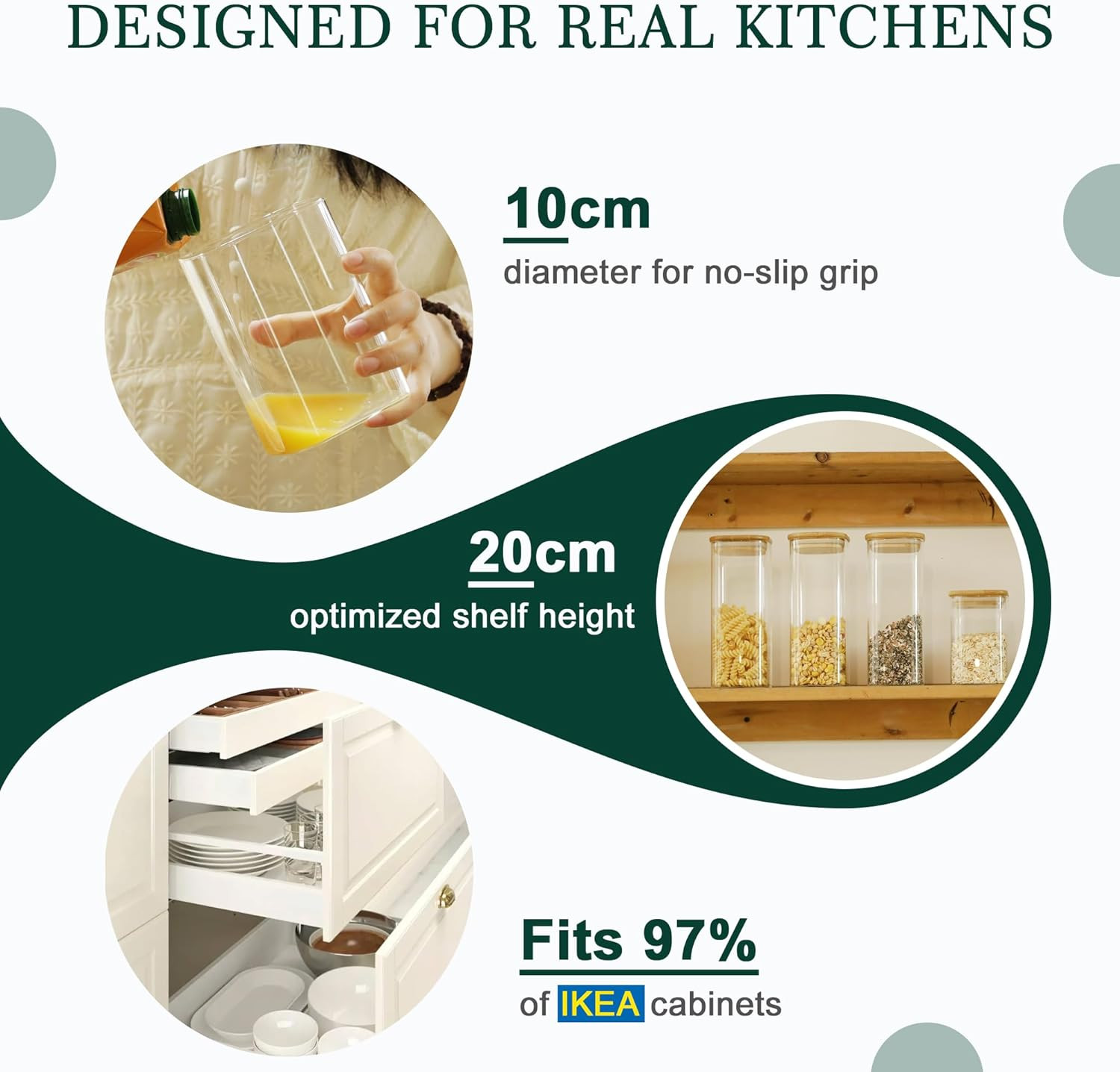 12-Pack Glass Pantry Storage Containers with Bamboo Lids (0.76Qt/1.22Qt/1.67Qt)