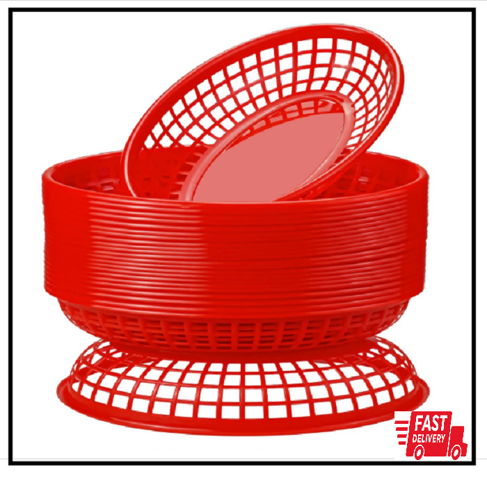 24 Pack Fast Food Baskets, Plastic Fast Food Restaurant Baskets, Bread Fry Baske
