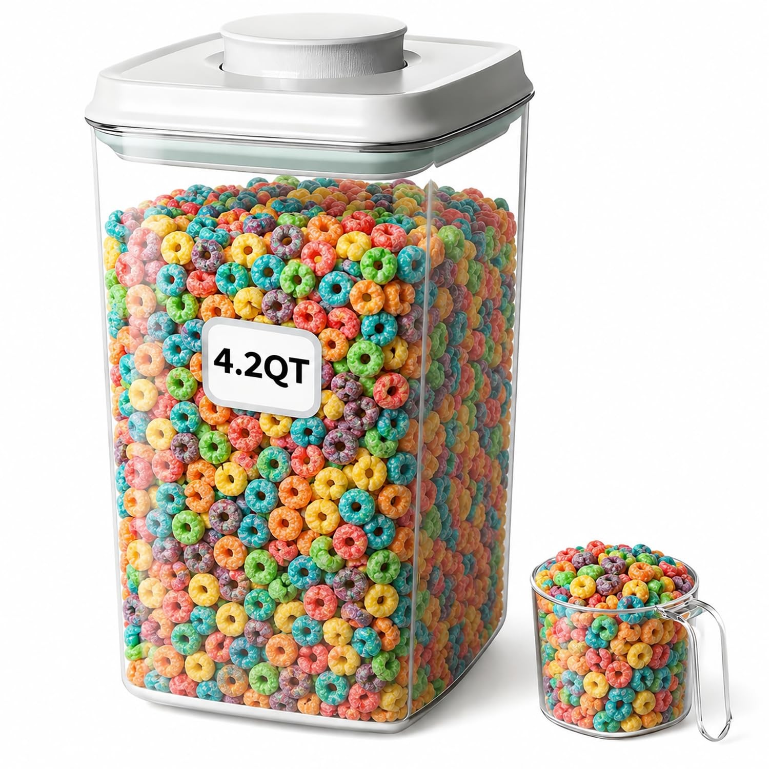 Large Pop Airtight Food Storage Containers Set with Lids, 4.2Qt Food Containe…