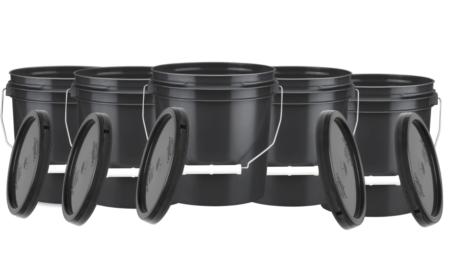 1 Gallon Black Food Grade Bucket BPA Free Food Grade Pails with Lids( Pack of 5)