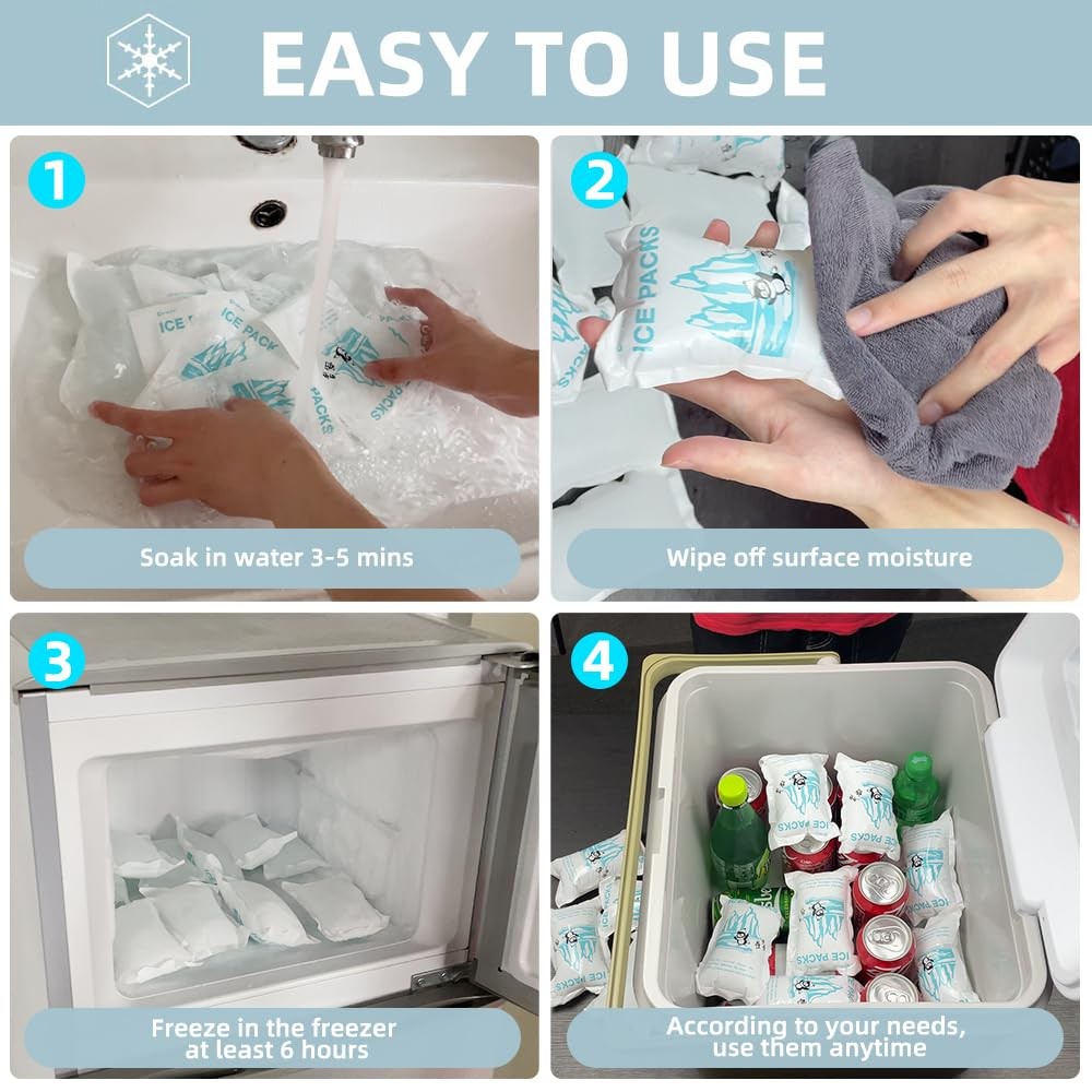 Small Dry Ice Packs Cold Packs for Frozen Food, 48 Packs Bulk Dry Ice Sheets …