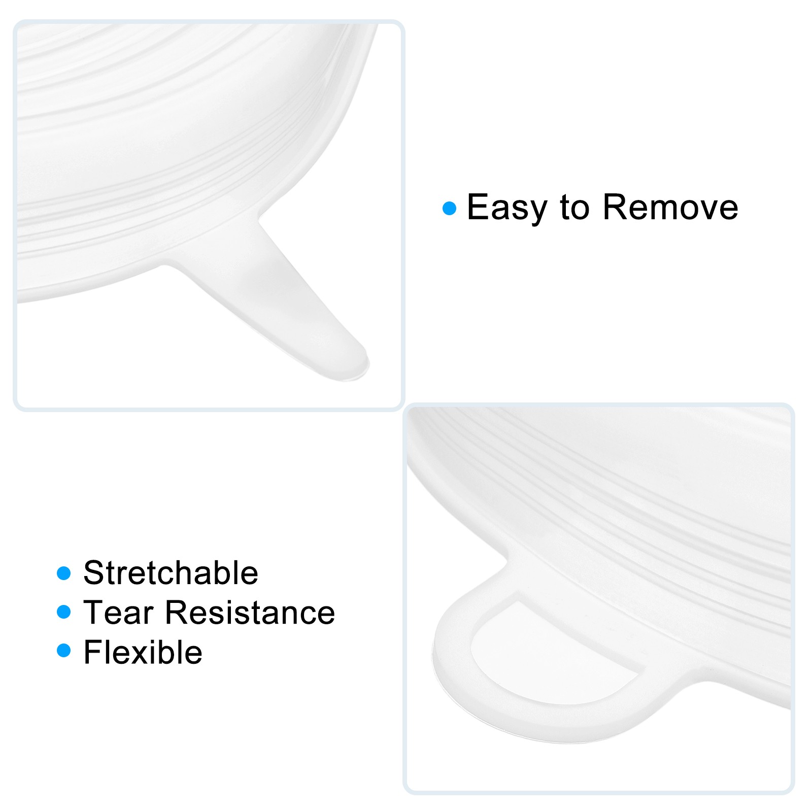 4Pack Silicone Stretch Lids 3.74″ Round Container Lid for Food Cover White