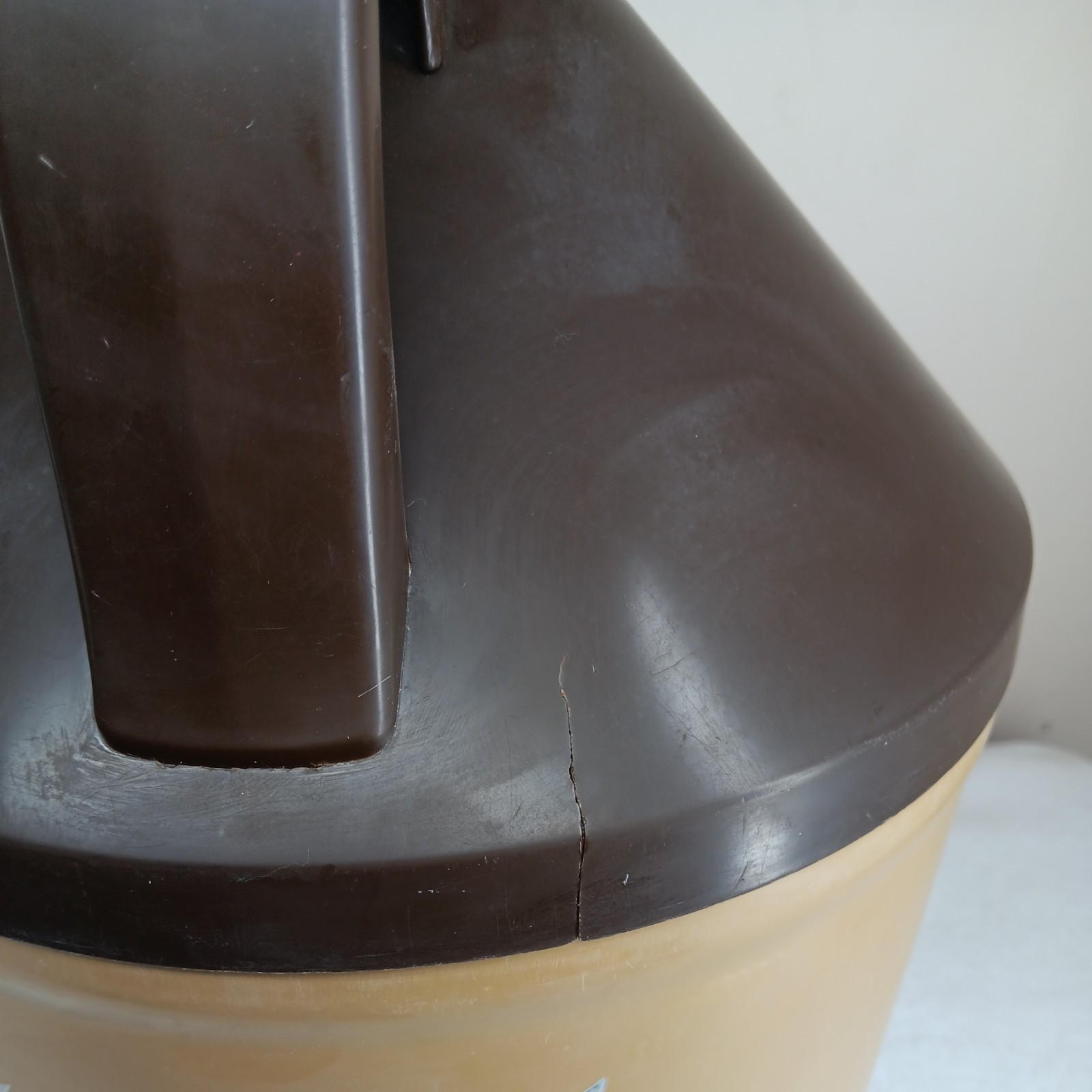 very large plastic “little brown jug”storage container American emblem on front