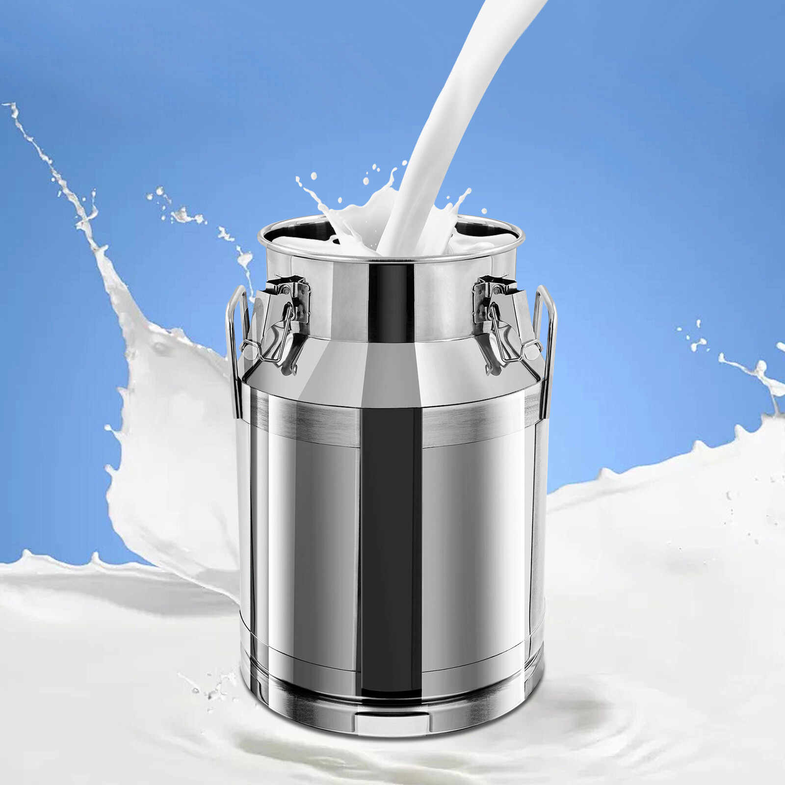 Wine Pail Bucket Water Jug Liquid Storage 30L 8 Gallon Stainless Steel Milk Can