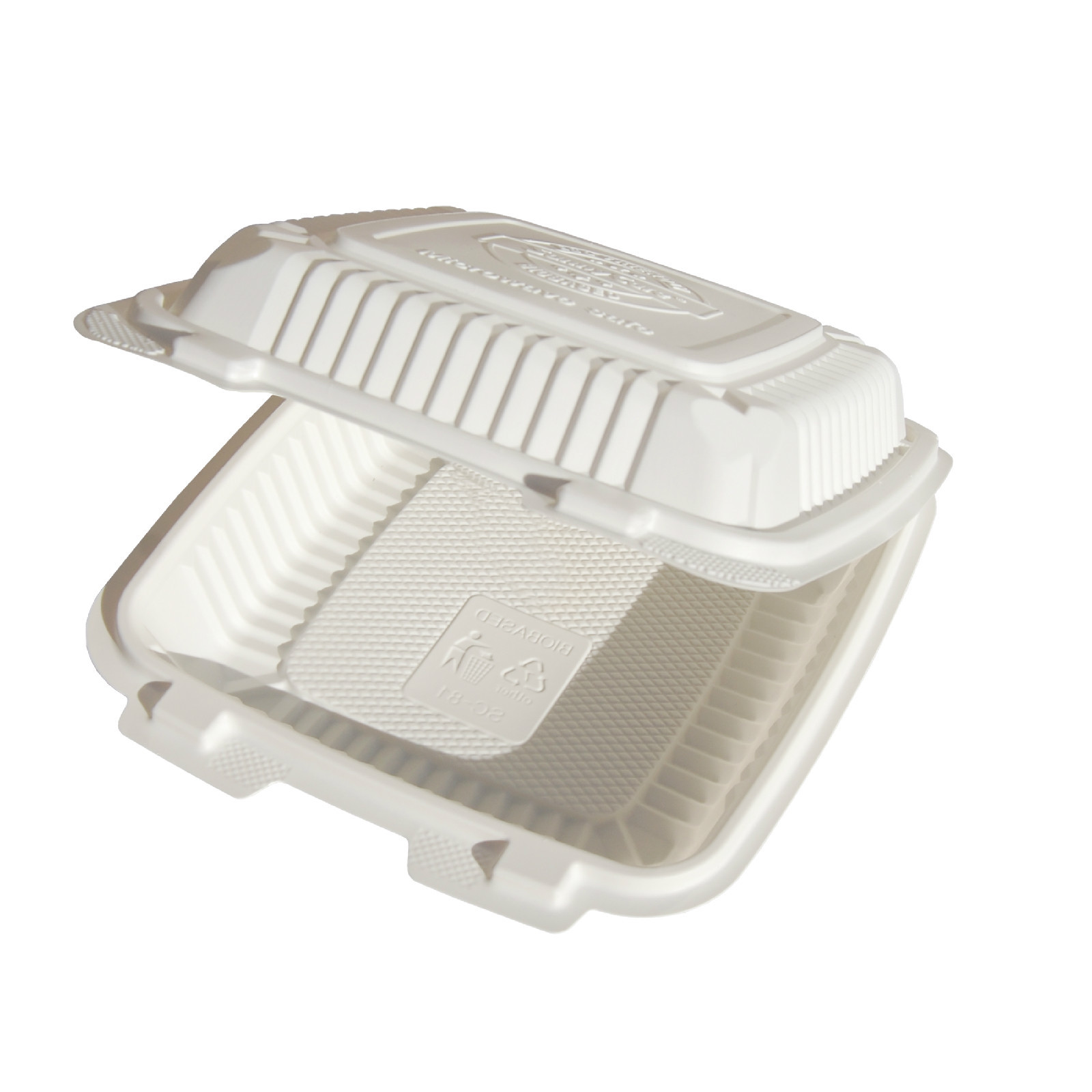SunnyCare® 9″ x 9″ x 1 Biodegradable Natural -One Compartment Take Out Box- 200