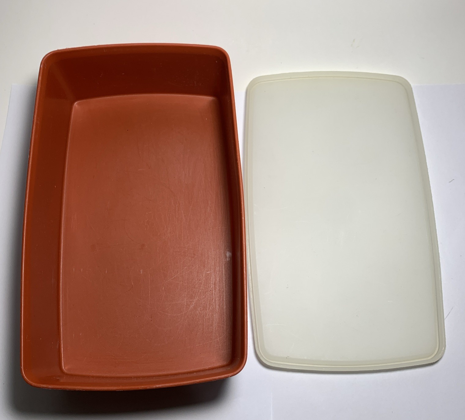 Tupperware Pac N Store Paprika Rectangular Container 713-8 W/Clear Lid UK