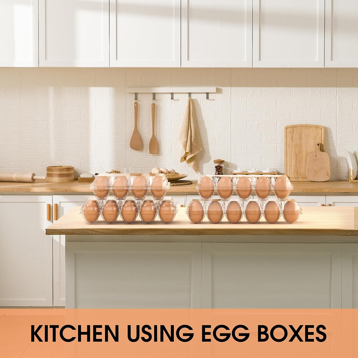 100 Pack Egg Cartons Cheap Bulk 12 Count Clear Plastic Egg Containers for Chicke