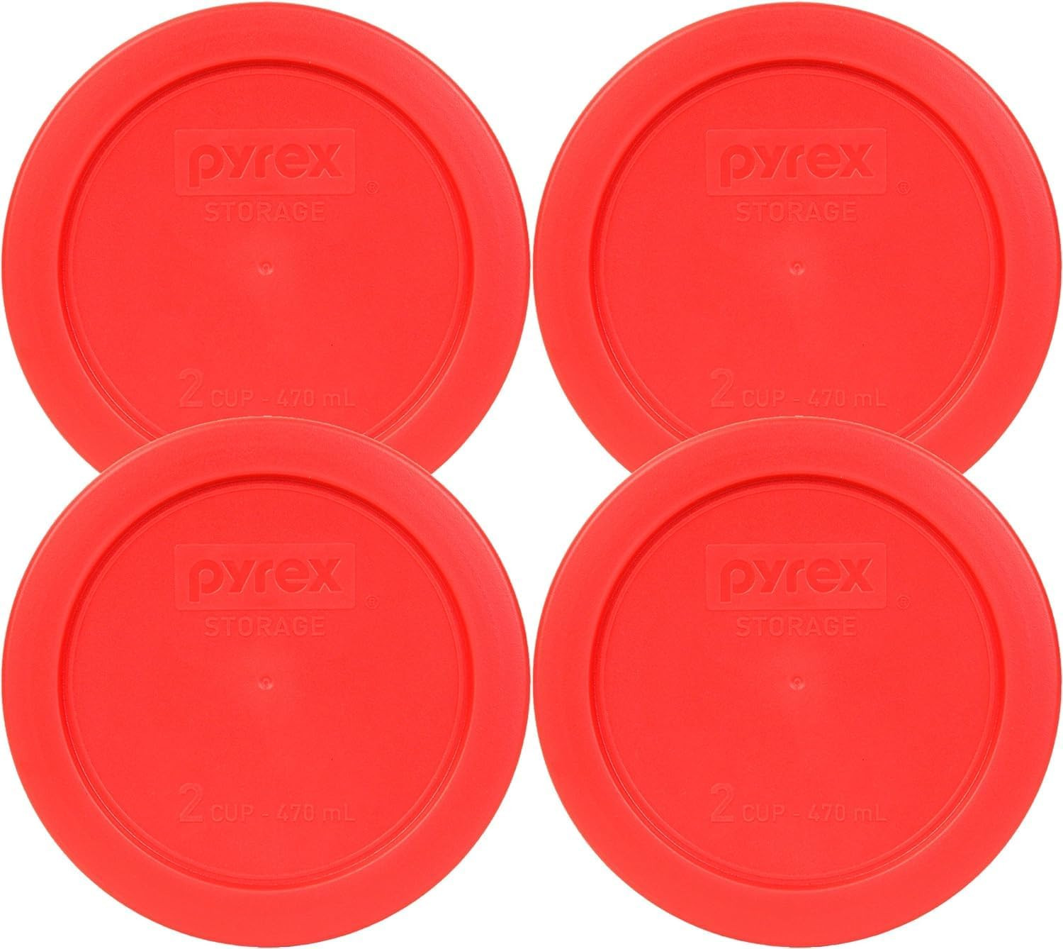 7200-PC 2-Cup Red Food Storage Replacement Lid (4-Pack) – Made in USA