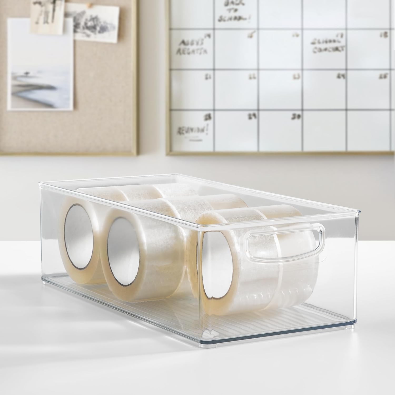 iDesign Stackable Storage Bin Organizer Bin Kitchen & Pantry Clear Made in USA